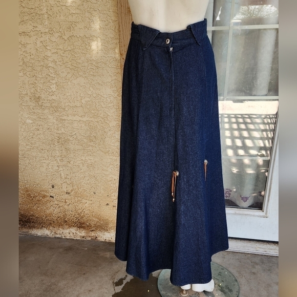 VINTAGE WESTERN‎ ROUGHRIDER JEAN SKIRT - Picture 5 of 9